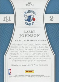 2021-22 Panini National Treasures - Treasured Signatures #TS-LRJ Larry Johnson Back