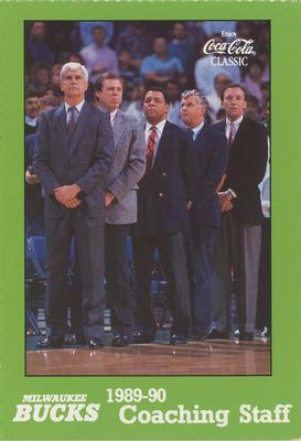 1989-90 Coca-Cola Milwaukee Bucks #NNO Coaching Staff Front
