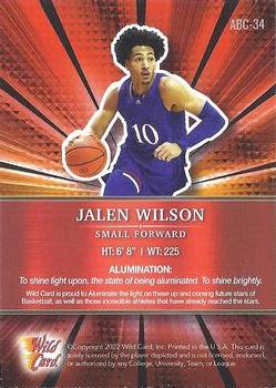 2021-22 Wild Card Alumination - Red Chase #ABC-34 Jalen Wilson Back