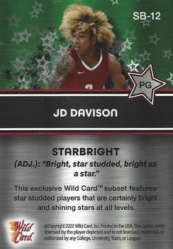 2021-22 Wild Card Alumination - Starbright Green #SB-12 JD Davison Back