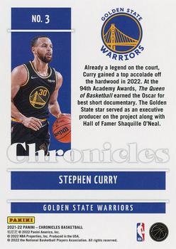 2021-22 Panini Chronicles #3 Stephen Curry Back