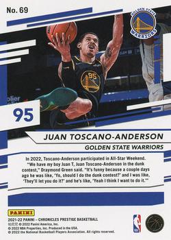 2021-22 Panini Chronicles #69 Juan Toscano-Anderson Back
