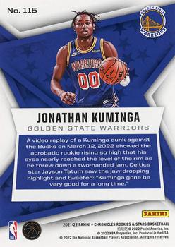 2021-22 Panini Chronicles #115 Jonathan Kuminga Back