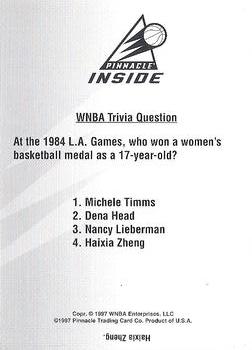 1997 Pinnacle Inside WNBA - Trivia Cards #NNO Haixia Zheng Front