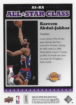 2008-09 Upper Deck - All Star Class #AS-KA Kareem Abdul-Jabbar Back