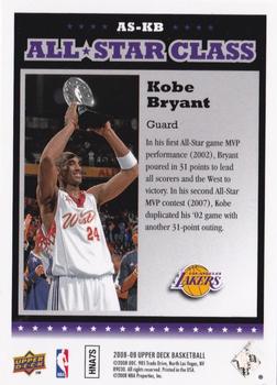 2008-09 Upper Deck - All Star Class #AS-KB Kobe Bryant Back
