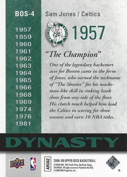 2008-09 Upper Deck - Dynasty Boston Celtics #BOS-4 Sam Jones Back