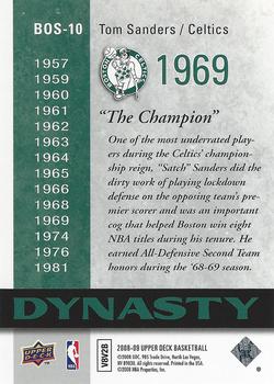 2008-09 Upper Deck - Dynasty Boston Celtics #BOS-10 Tom Sanders Back