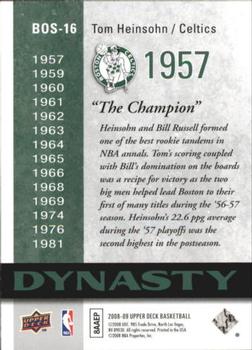 2008-09 Upper Deck - Dynasty Boston Celtics #BOS-16 Tom Heinsohn Back