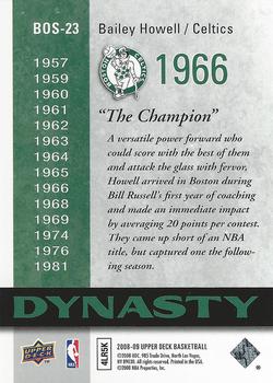 2008-09 Upper Deck - Dynasty Boston Celtics #BOS-23 Bailey Howell Back