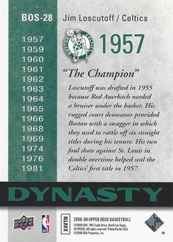 2008-09 Upper Deck - Dynasty Boston Celtics #BOS-28 Jim Loscutoff Back
