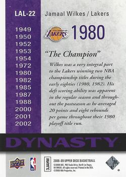 2008-09 Upper Deck - Dynasty Los Angeles Lakers #LAL-22 Jamaal Wilkes Back