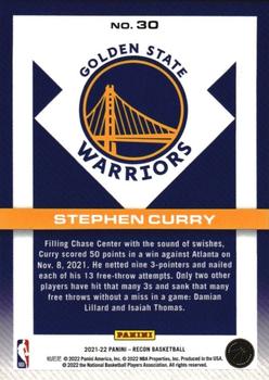 2021-22 Panini Recon - Holo #30 Stephen Curry Back