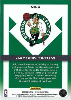 2021-22 Panini Recon - Holo Bronze #9 Jayson Tatum Back