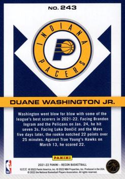 2021-22 Panini Recon - Holo Bronze #243 Duane Washington Jr. Back