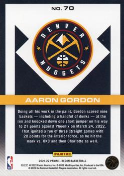 2021-22 Panini Recon - Holo Orange FOTL #70 Aaron Gordon Back