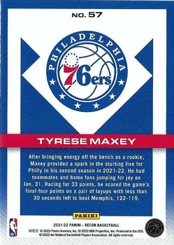 2021-22 Panini Recon - Holo Pink #57 Tyrese Maxey Back