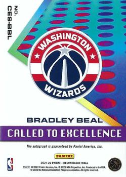 2021-22 Panini Recon - Called to Excellence Signatures #CES-BBL Bradley Beal Back