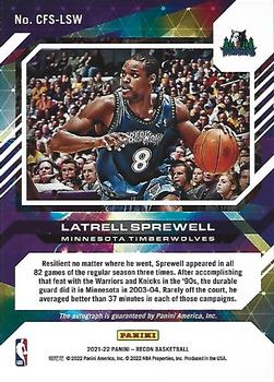 2021-22 Panini Recon - Claim to Fame Signatures Red #CFS-LSW Latrell Sprewell Back