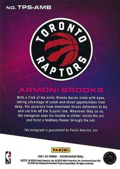 2021-22 Panini Recon - True Potential Signatures Red #TPS-AMB Armoni Brooks Back