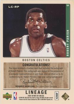 2008-09 Upper Deck Lineage - Lineage Collection #LC-RP Robert Parish Back