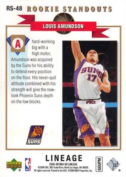 2008-09 Upper Deck Lineage - Rookie Standouts #RS-48 Louis Amundson Back
