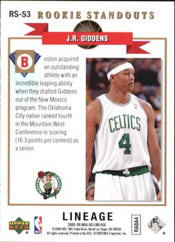 2008-09 Upper Deck Lineage - Rookie Standouts #RS-53 J.R. Giddens Back