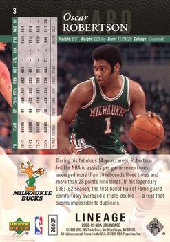 2008-09 Upper Deck Lineage - Special Edition #3 Oscar Robertson Back