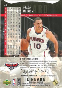2008-09 Upper Deck Lineage - Special Edition Die Cut #46 Mike Bibby Back
