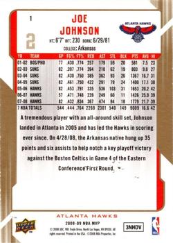 2008-09 Upper Deck MVP - Gold Script #1 Joe Johnson Back