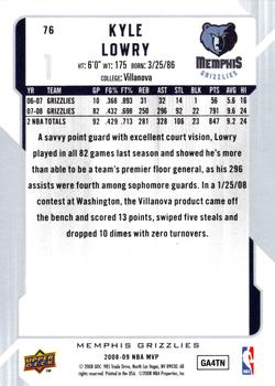 2008-09 Upper Deck MVP - Silver Script #76 Kyle Lowry Back