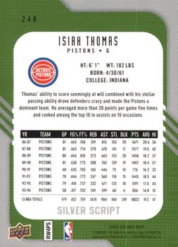 2008-09 Upper Deck MVP - Silver Script #248 Isiah Thomas Back