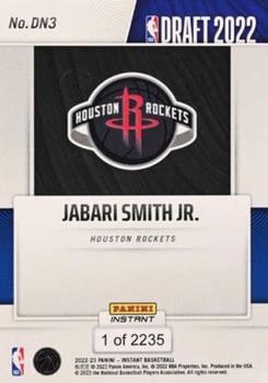 2022-23 Panini Instant NBA Draft Night #DN3 Jabari Smith Back