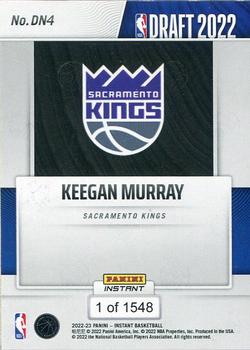2022-23 Panini Instant NBA Draft Night #DN4 Keegan Murray Back