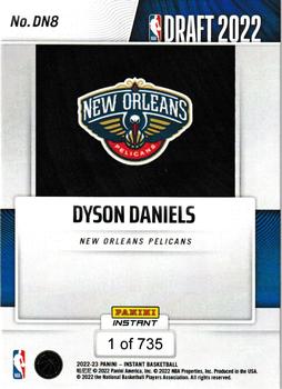 2022-23 Panini Instant NBA Draft Night #DN8 Dyson Daniels Back