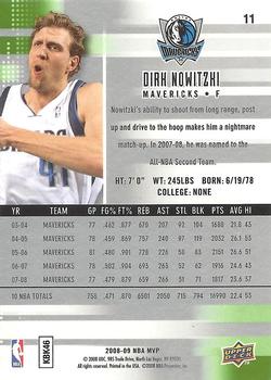 2008-09 Upper Deck MVP - Victory #11 Dirk Nowitzki Back
