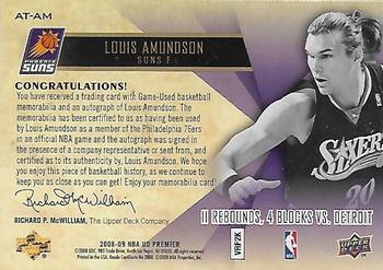 2008-09 Upper Deck Premier - Attractions Autographs Jerseys #AT-AM Louis Amundson Back