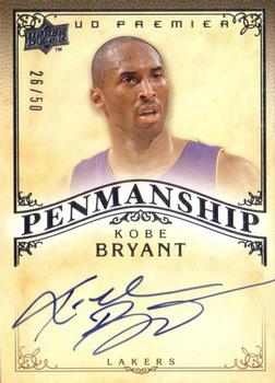 2008-09 Upper Deck Premier - Penmanship Autographs #PEN-KB Kobe Bryant Front