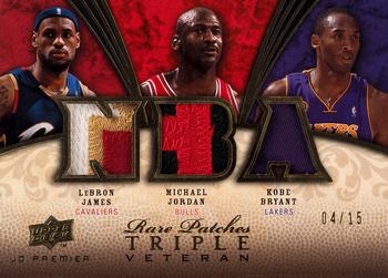 2008-09 Upper Deck Premier - Rare Patch Triple #RPT-JBJ LeBron James / Michael Jordan / Kobe Bryant Front