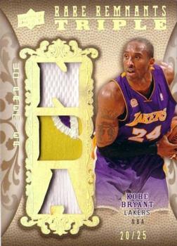2008-09 Upper Deck Premier - Rare Remnants Triple Patch NBA Logo #RR3-KB Kobe Bryant Front