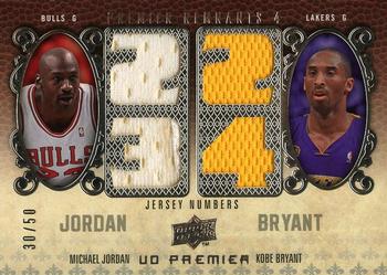 2008-09 Upper Deck Premier - Remnants Quad #PR4-JB Michael Jordan / Kobe Bryant Front