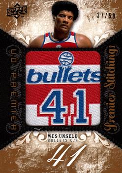 2008-09 Upper Deck Premier - Premier Stitchings Level 1 (50) #PS-WU Wes Unseld Front