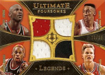 2008-09 Upper Deck Ultimate Collection - Ultimate Foursome Legends Jerseys #UFL-BULL Scottie Pippen / Dennis Rodman / Michael Jordan / Steve Kerr Front