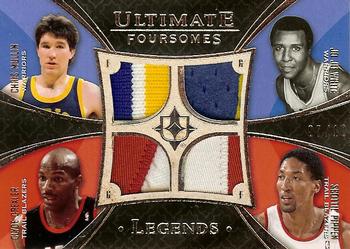 2008-09 Upper Deck Ultimate Collection - Ultimate Foursome Legends Patches #UFL-GSTB Jo Jo White / Chris Mullin / Clyde Drexler / Scottie Pippen Front