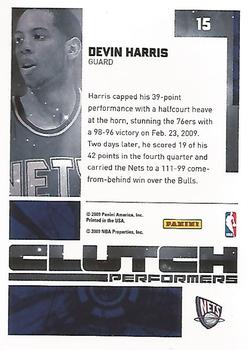 2009-10 Donruss Elite - Clutch Performers #15 Devin Harris Back