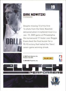 2009-10 Donruss Elite - Clutch Performers #19 Dirk Nowitzki Back
