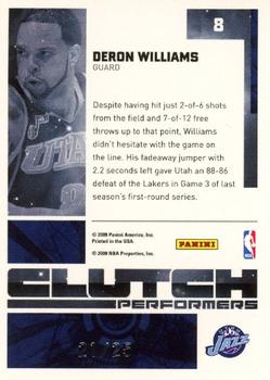 2009-10 Donruss Elite - Clutch Performers Black #8 Deron Williams Back