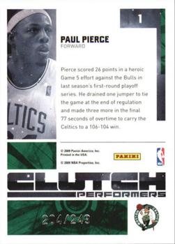 2009-10 Donruss Elite - Clutch Performers Red #1 Paul Pierce Back