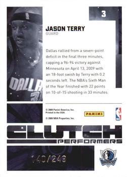 2009-10 Donruss Elite - Clutch Performers Red #3 Jason Terry Back