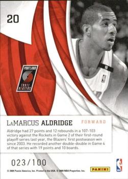 2009-10 Donruss Elite - In the Zone Gold #20 LaMarcus Aldridge Back